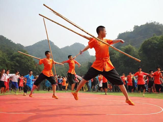 九游体育网站_ 传统竹竿舞运动会，文化传承与现代结合，竹竿舞活动内容